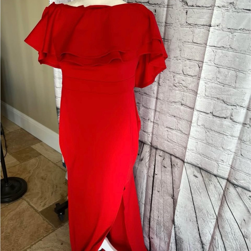 Elegant Red Off-Shoulder Dress